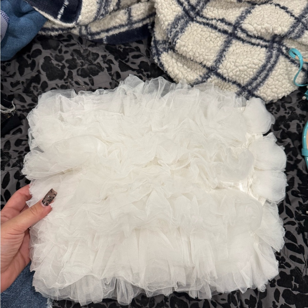 White tulle top